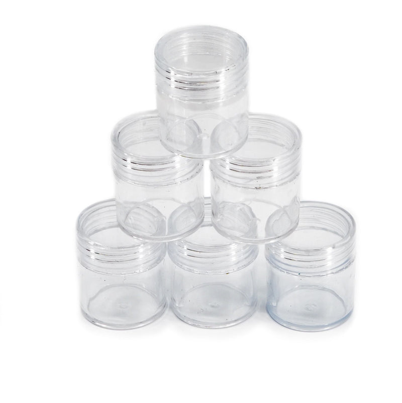 6 empty granule containers